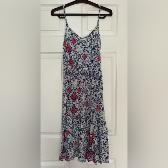 Flowy Floral Tiered Midi Dress - Picture 1 of 3